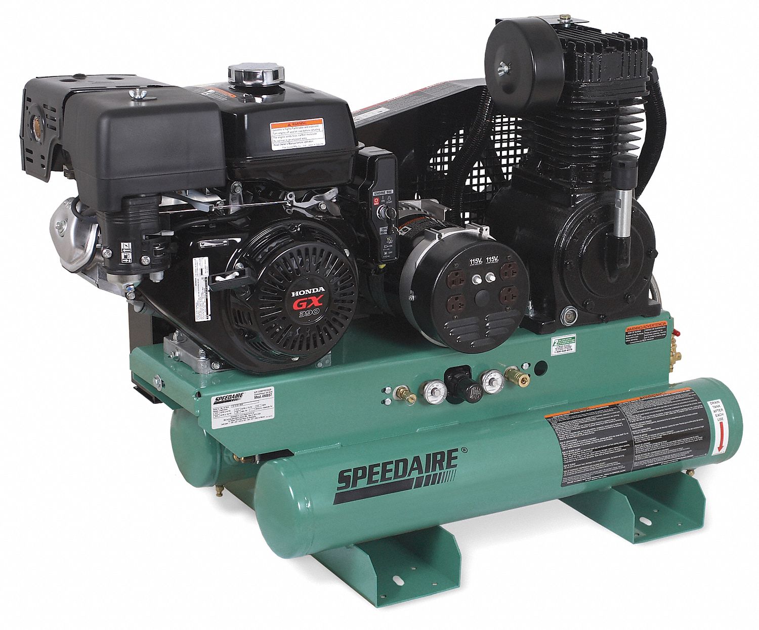 SPEEDAIRE Compressor/Generator,13HP,1.7gal,15.7CFM - 6EWK4|6EWK4 - Grainger