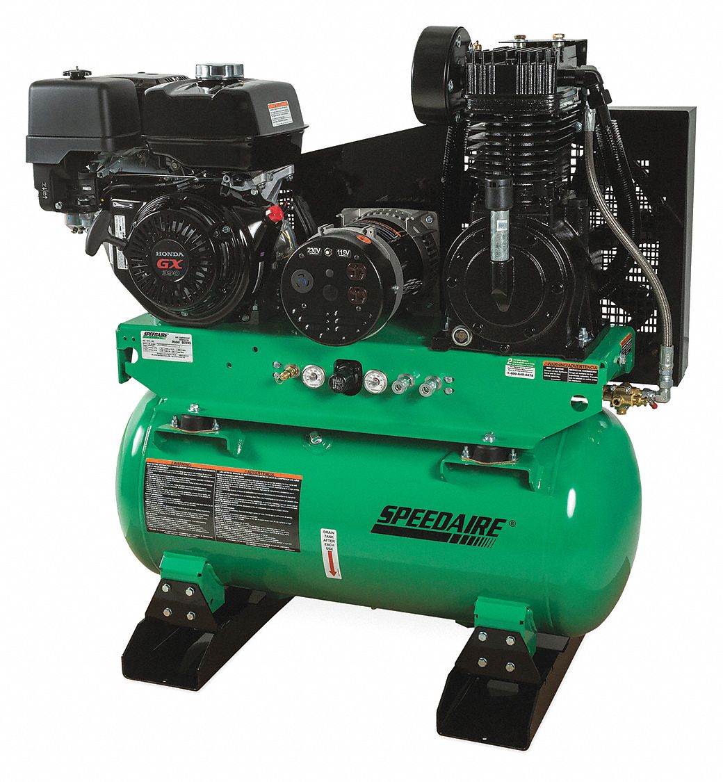 SPEEDAIRE, 2 Stage, 13 hp Engine, Stationary Air Compressor/Generator