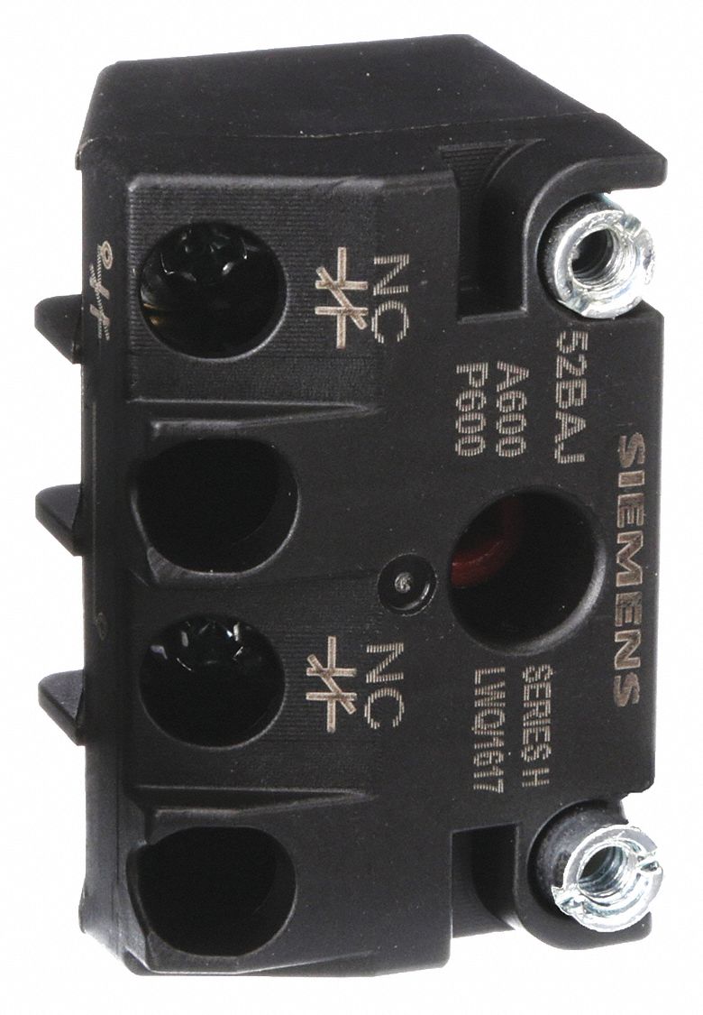 Contact Block: 30 mm Panel Mounting Size, 1NC, Momentary, Universal Series, Screw Terminals