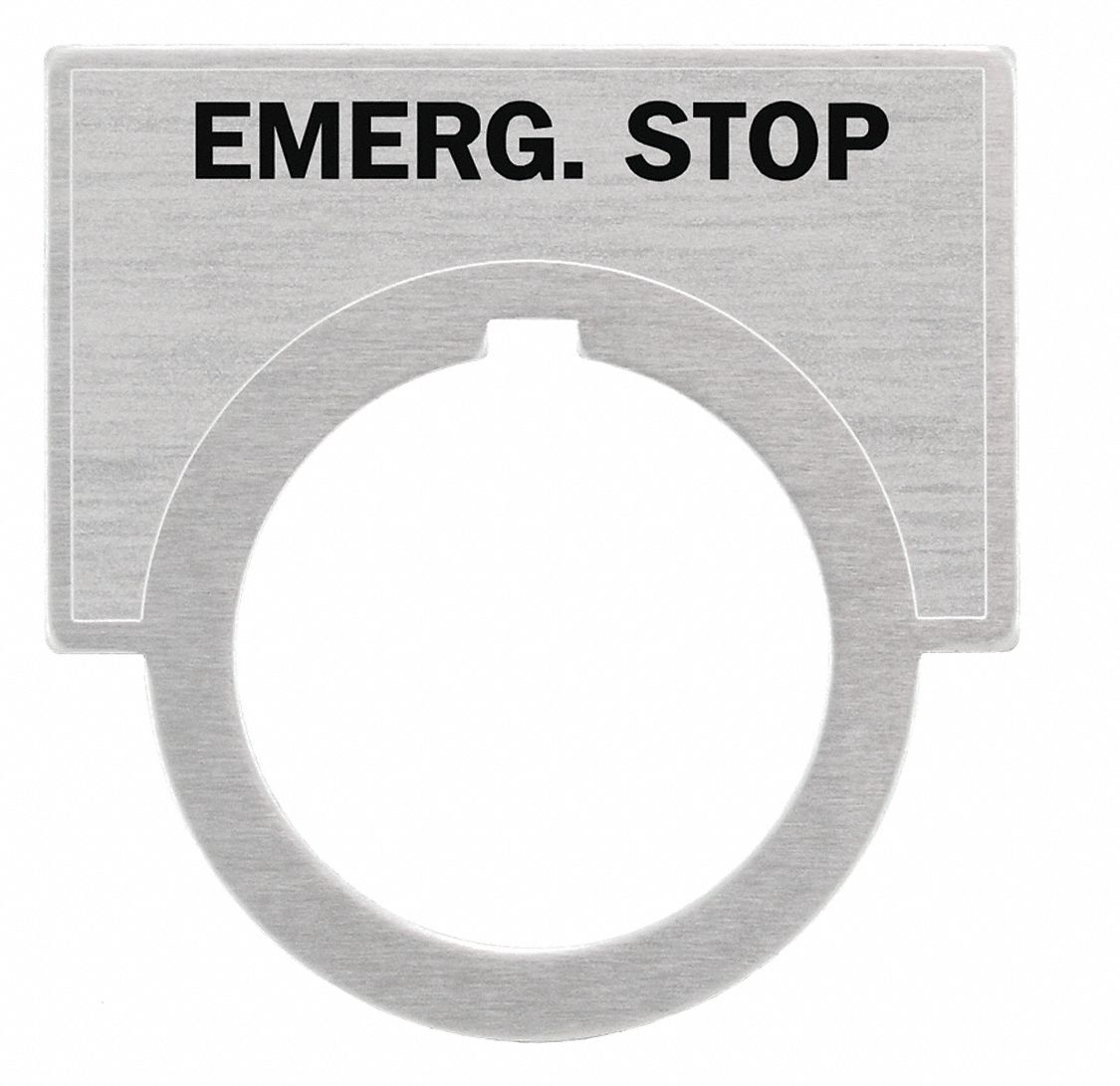 Legend Plate: 30 mm Panel Mounting Size, Half-Round, 1 1/2 in Overall Ht x 2 in Overall Wd