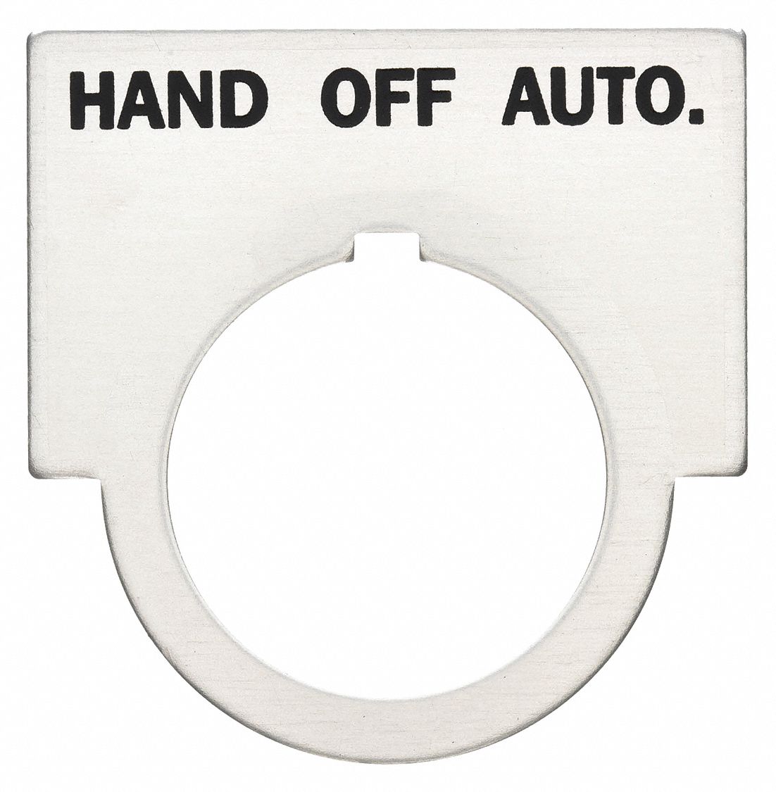 Legend Plate: 30 mm Panel Mounting Size, Half-Round, 1 1/2 in Overall Ht x 2 in Overall Wd