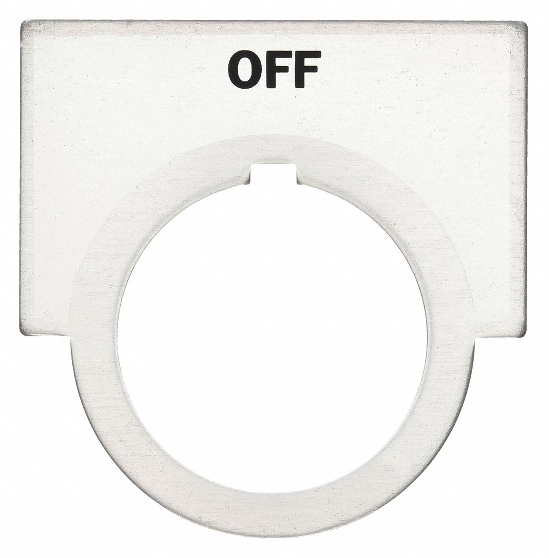 Legend Plate: 30 mm Panel Mounting Size, Half-Round, 1 1/2 in Overall Ht x 2 in Overall Wd