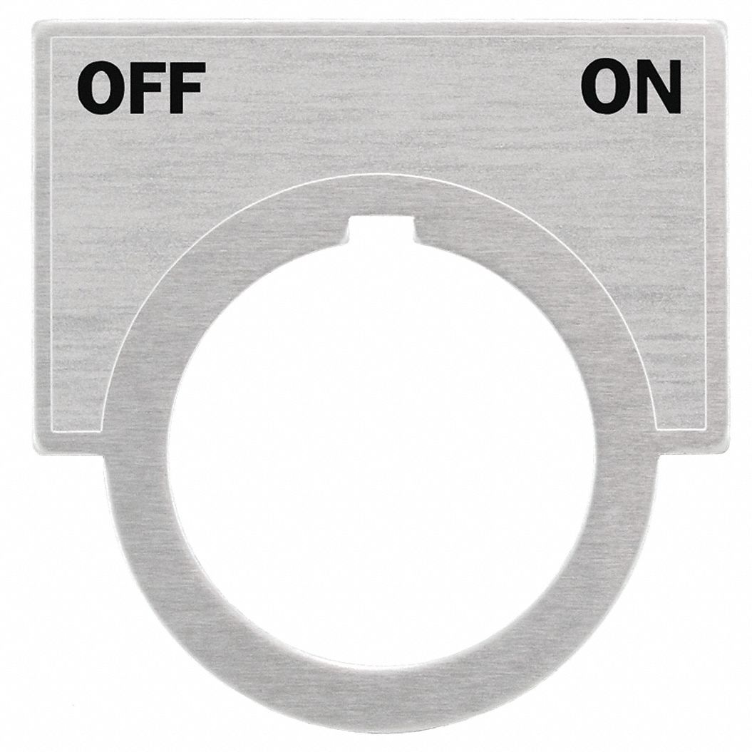 LegndPlate OffOn Gray/Aluminum HalfRound
