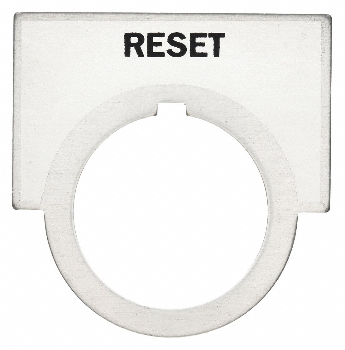 Legend Plate: 30 mm Panel Mounting Size, Half-Round, 1 1/2 in Overall Ht x 2 in Overall Wd