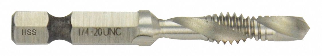 Westward Drill Tap Countersink Thread Size 1 4 Unc High Speed Steel Bright Uncoated 6exl5 6exl5 Grainger