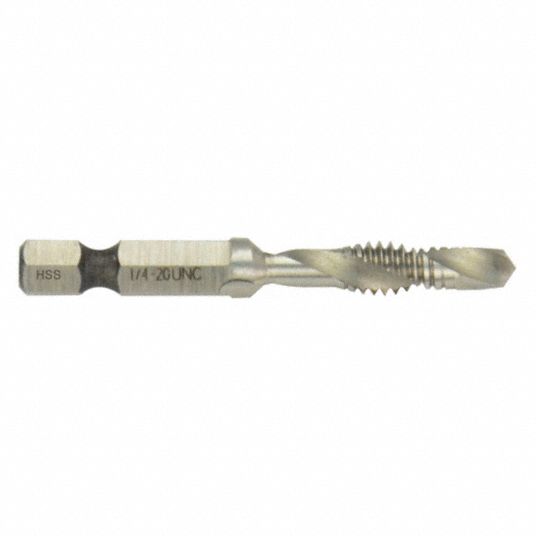 Westward Drill Tap Countersink Thread Size 1 4 Unc High Speed Steel Bright Uncoated 6exl5 6exl5 Grainger