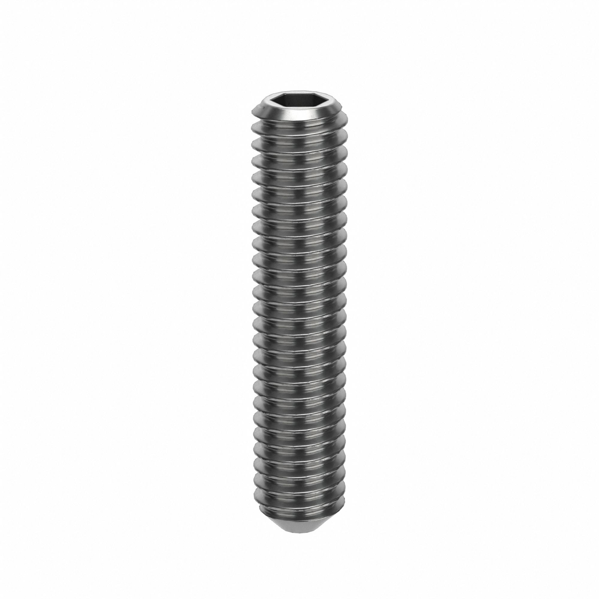 Socket Set Screw: M2.5x0.45 Thread Size, 12 mm Overall Lg, Cup pt, Stainless Steel, Plain, 10 PK