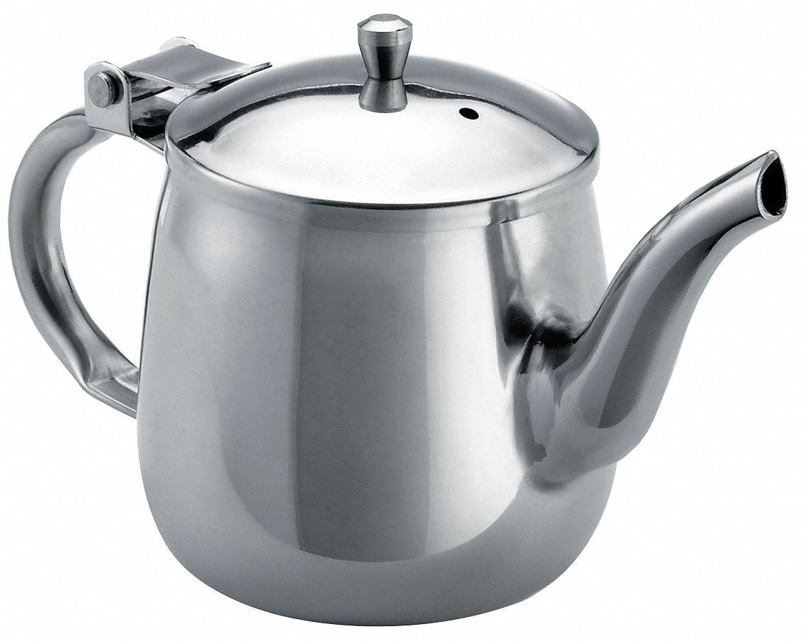 Teapot: 10 fl oz Capacity, NSF Certified, 6 1/4 in Overall Ht
