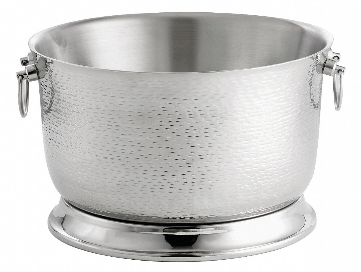 Beverage Tub: 6 gal Capacity, Stainless Steel, Silver, 11 in Overall Ht