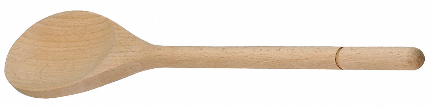 Serving Spoon: 18 in Overall Lg, Brown, Beechwood