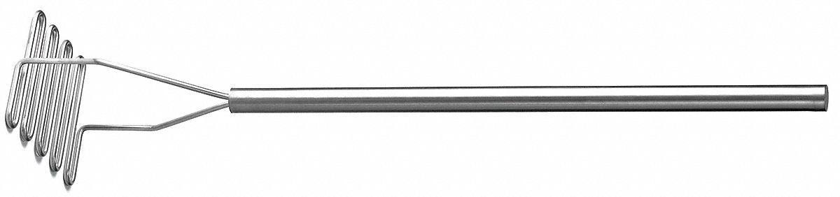 Potato Masher: Square, 5 1/4 in Face Lg, 7 1/8 in Face Wd, Potato Masher
