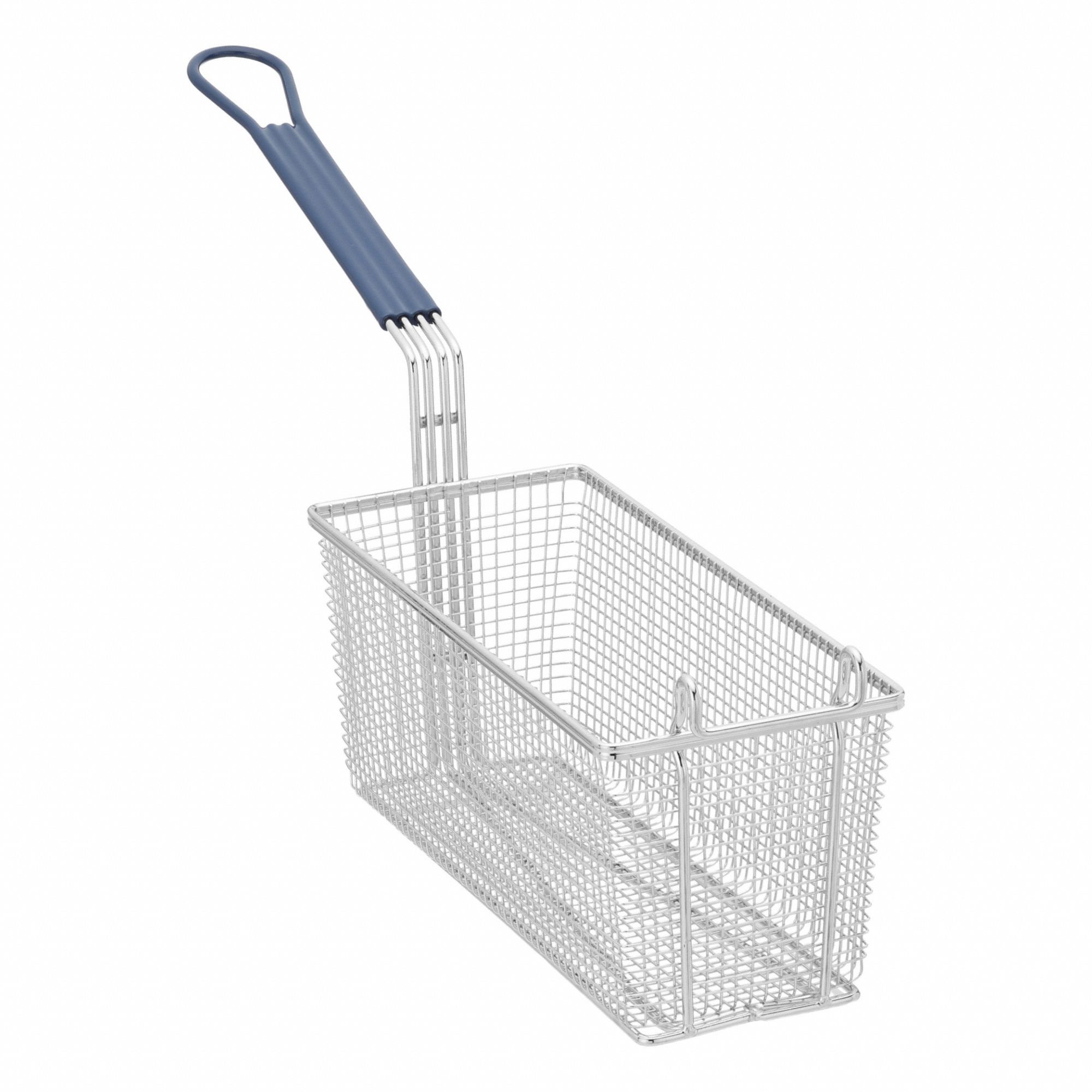 Fryer Basket: Rectangle, Coated Handle, 25 1/2 in Overall Dp, 10 1/2 in Overall Ht, 428