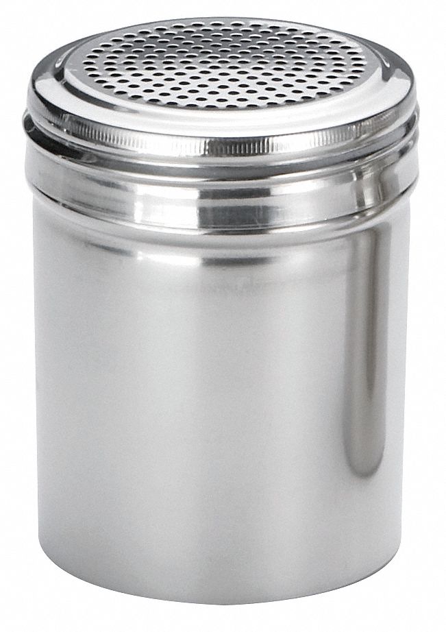 Dredge: For Salt/Spices/Sugar Food Type, 10 oz Capacity, Silver