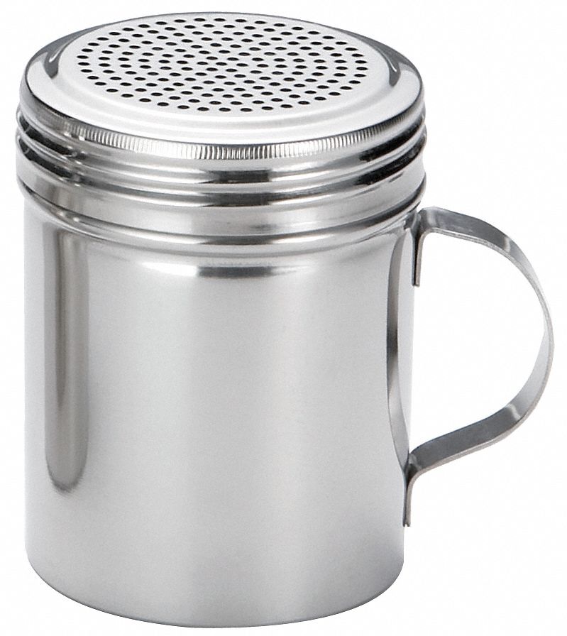 Dredge: For Salt/Sugar Food Type, 10 oz Capacity, Stainless Steel Body