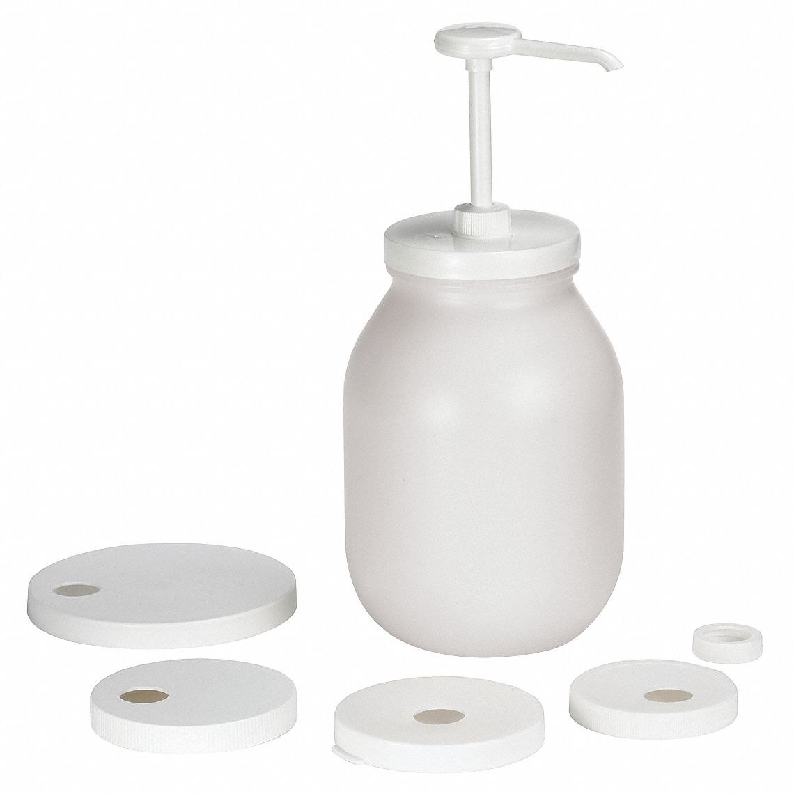 Pump and Lid Kit: White, 8 1/4 in Overall Wd, 1 7/8 in Overall Dp, 662K