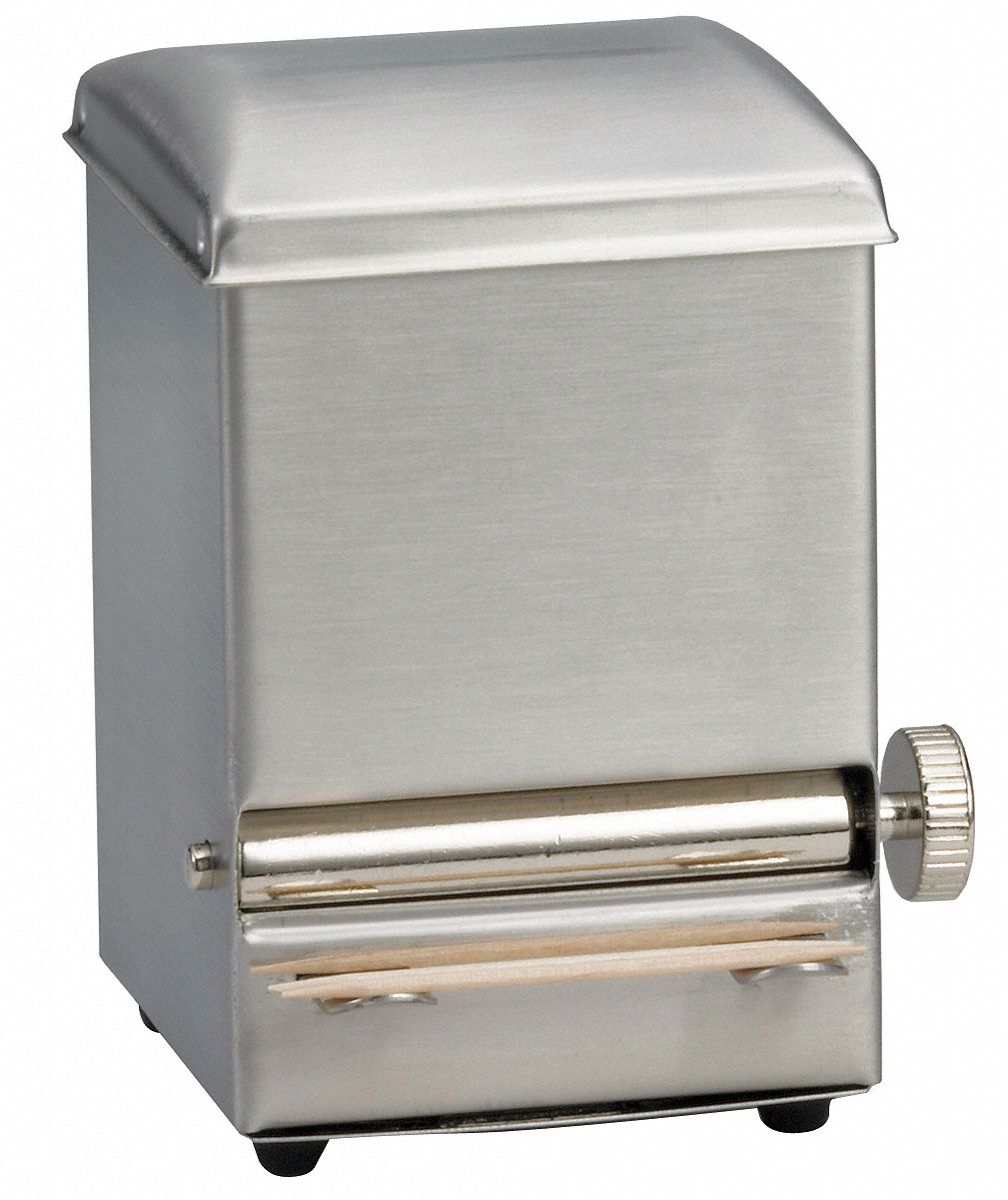 6EZL7 - Toothpick Dispenser 3 W x 4-1/4 H Silver
