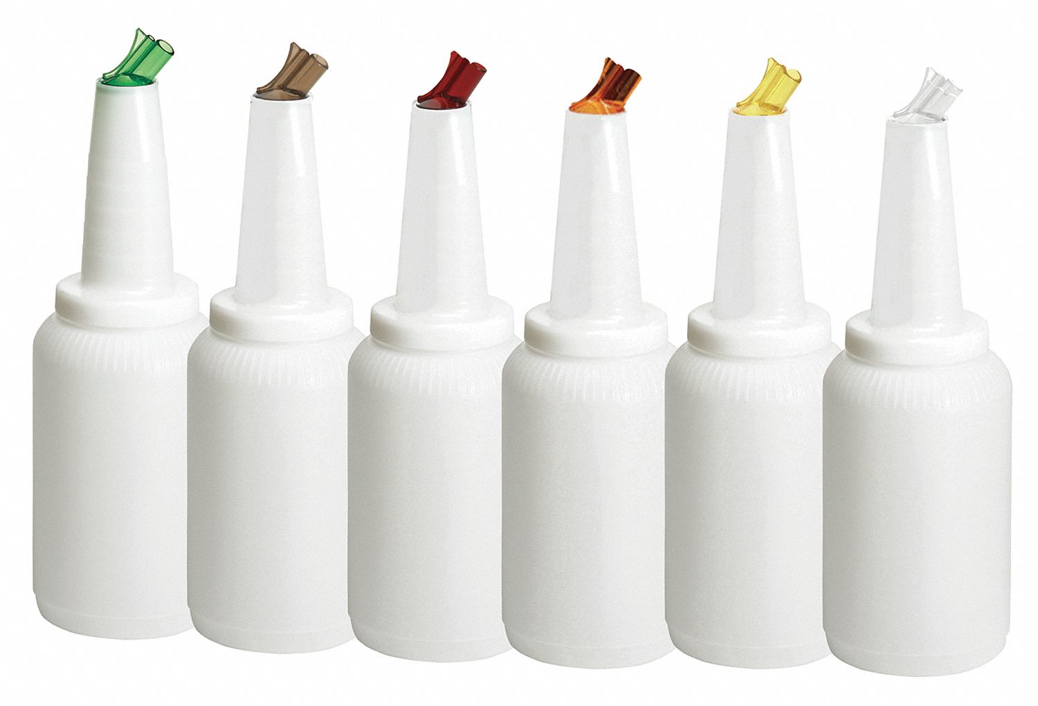 Container with Pourer: Brown/Green/Orange/Red/White/Yellow, Polyethylene