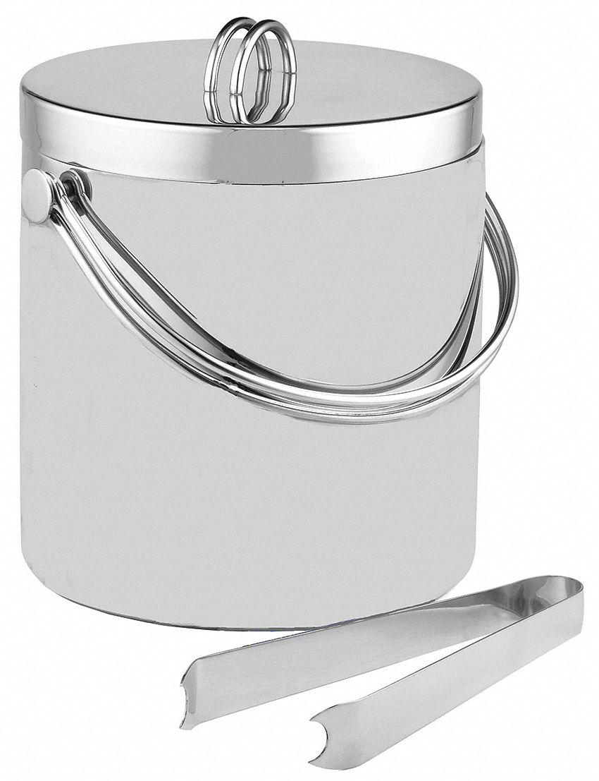 DOUBLE WALL ICE BUCKET W TONGS