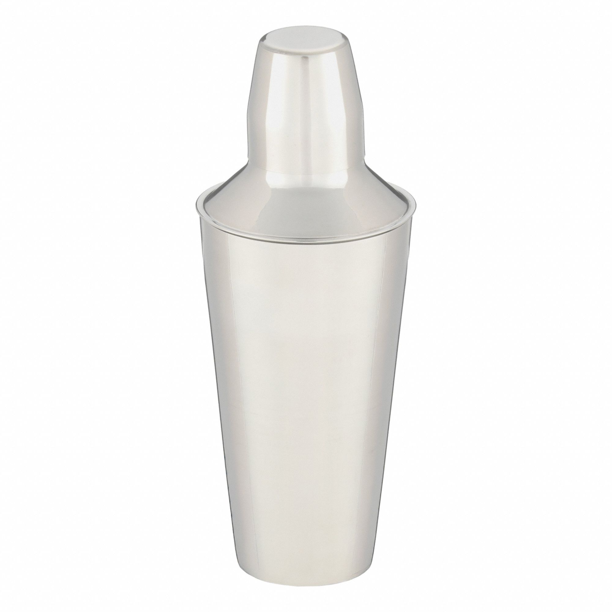 Cobbler Shaker: 28 fl oz Capacity, 9 7/8 in Overall Ht, 3 Pieces, Steel