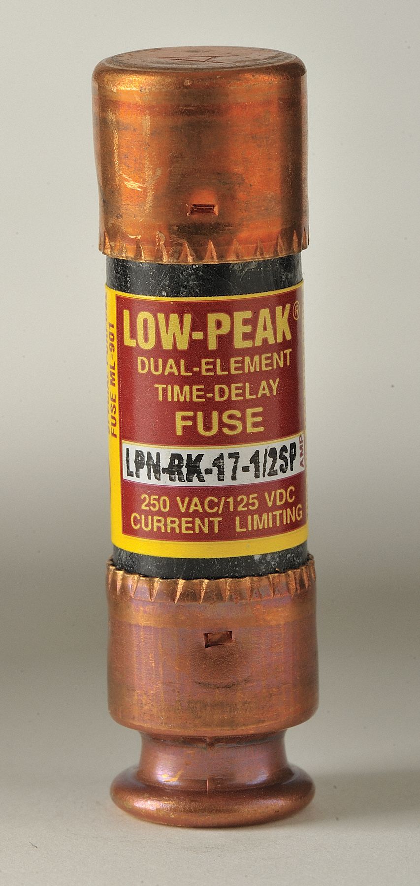 Fuse: Class RK1, LPN-RK-SP Series, Time-Delay, 17.5 A, 250 V AC, 125 V DC, Non-Indicating