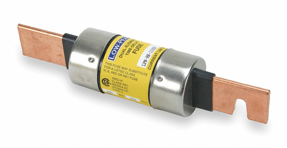 Fuse: Class RK1, LPN-RK-SP Series, Time-Delay, 110 A, 250 V AC, 250 V DC, Non-Indicating