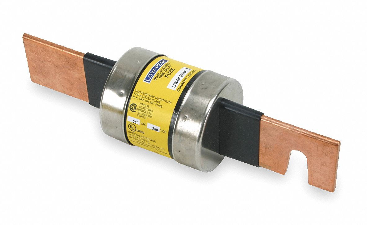Fuse: Class RK1, LPN-RK-SP Series, Time-Delay, 500 A, 250 V AC, 250 V DC, Non-Indicating
