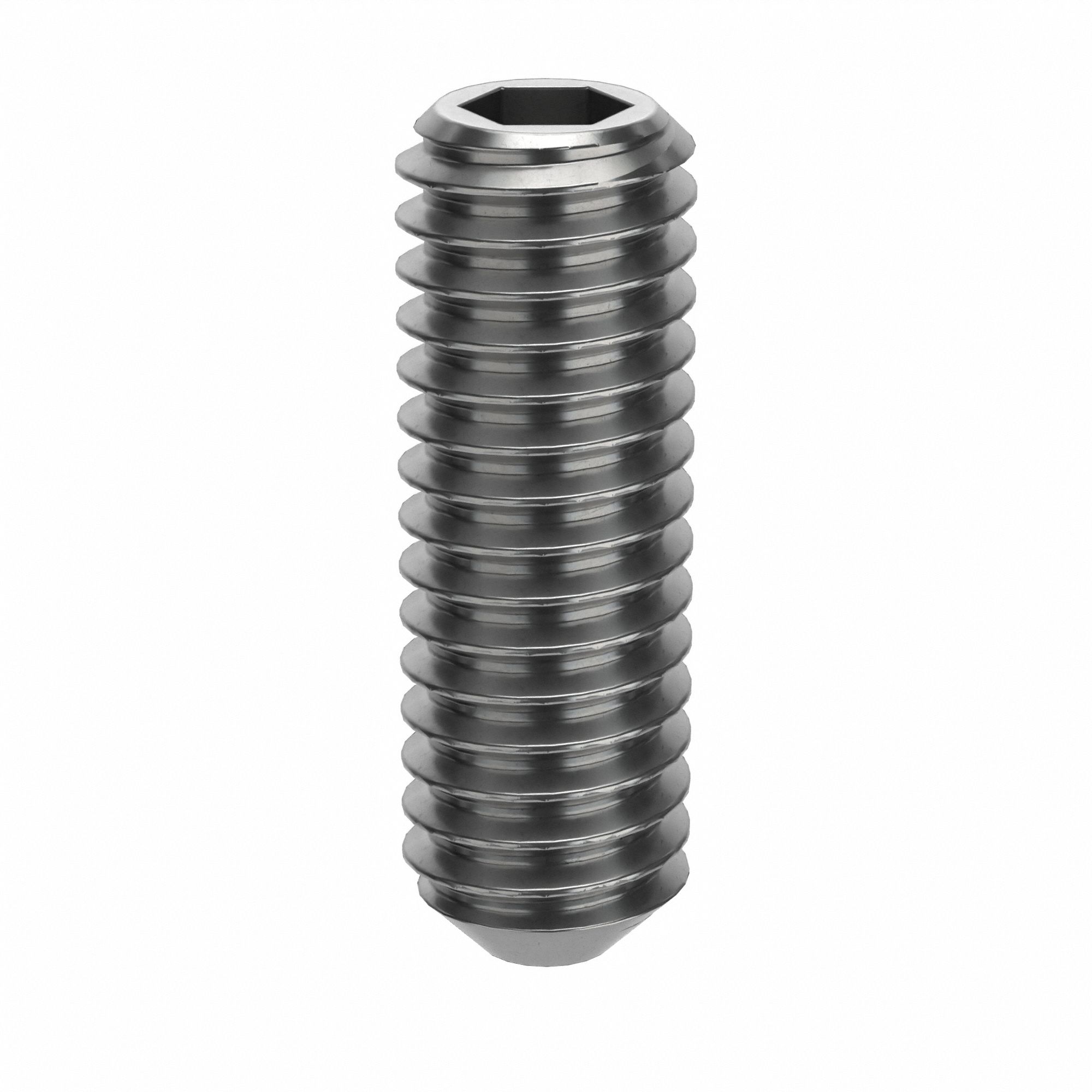 Socket Set Screw: M4x0.7 Thread Size, 12 mm Overall Lg, Cup pt, Stainless Steel, Plain, 50 PK