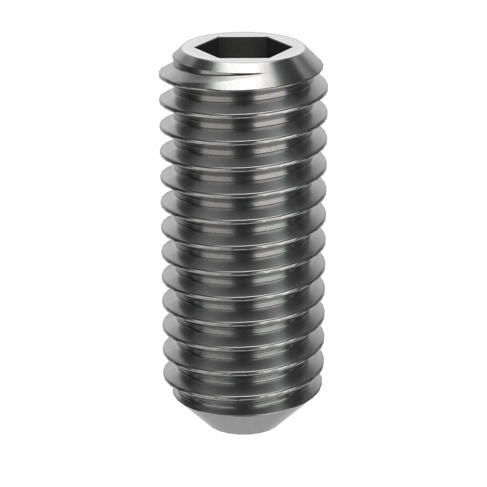 Socket Set Screw: M5x0.8 Thread Size, 12 mm Overall Lg, Cup pt, Stainless Steel, Plain, 25 PK