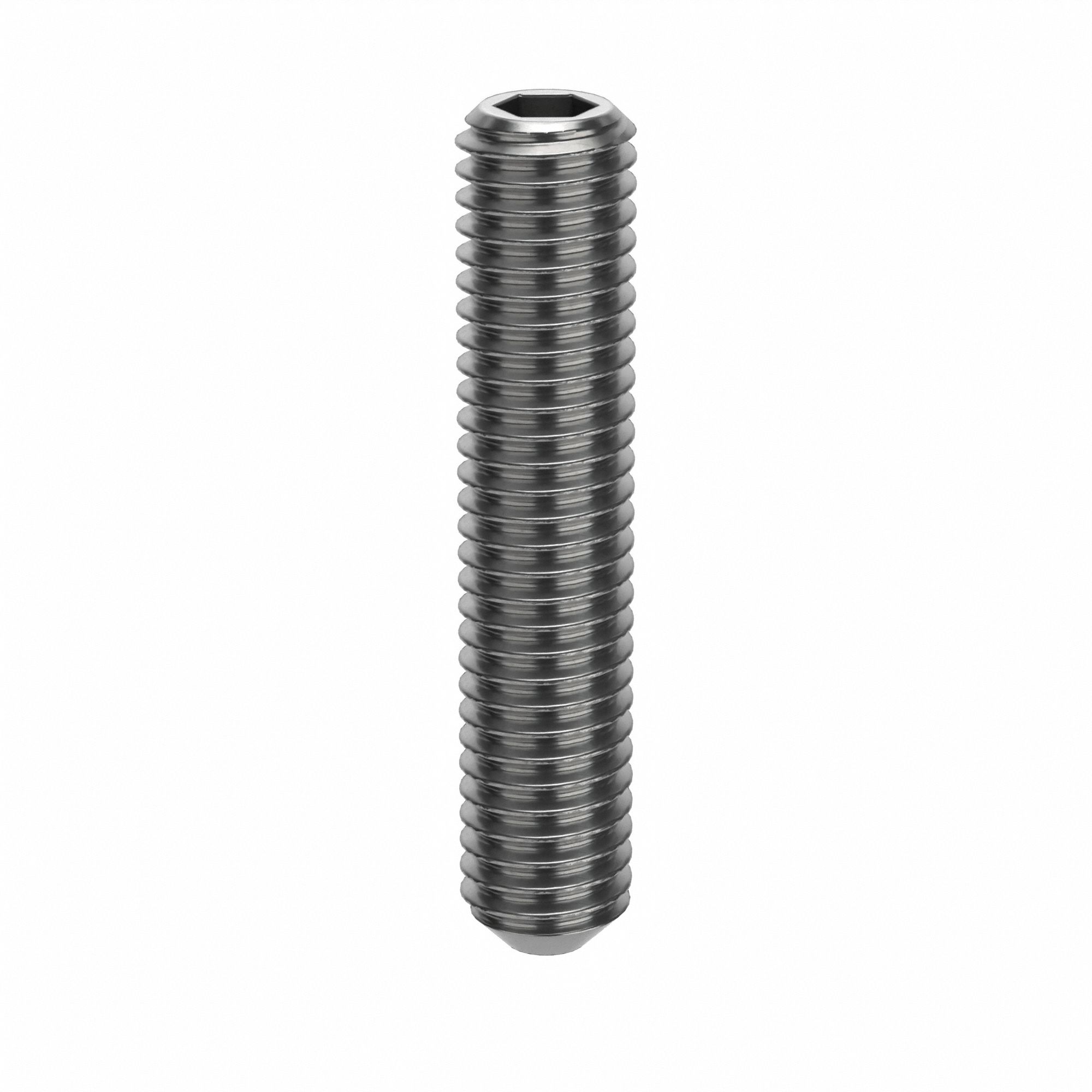 Socket Set Screw: M5x0.8 Thread Size, 25 mm Overall Lg, Cup pt, Stainless Steel, Plain, 25 PK