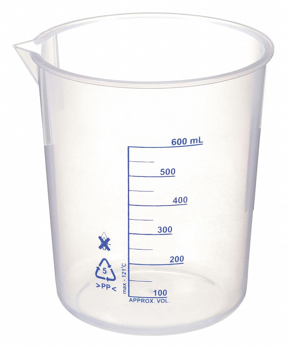 BEAKER,600 ML,POLYPROPYLENE,PK 4