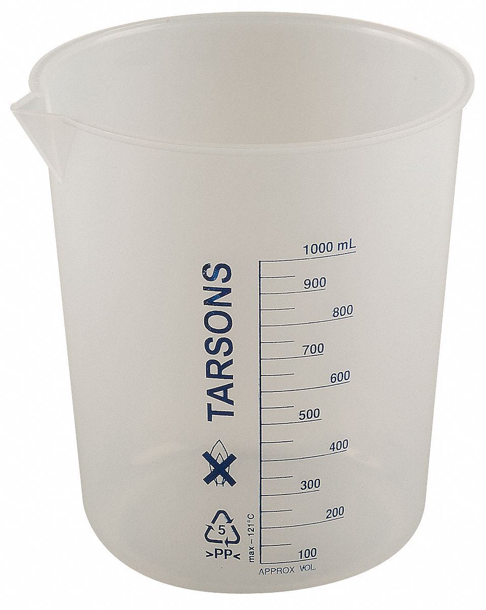 Beaker Plastic White PK3