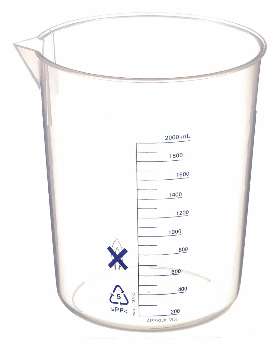 BEAKER,2000 ML,POLYPROPYLENE