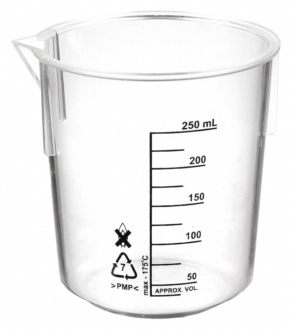 Lab Safety Supply Polymethylpentene Pmp 845 Oz Labware Capacity English Low Form Beaker 6074