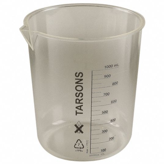 Lab Safety Supply Plastic Low Form Beaker Low Form 100 To 1000ml 3 Pk 6faf2 6faf2 Grainger