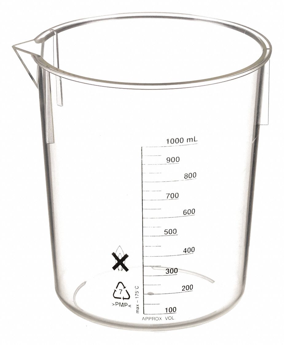 BEAKER,1000 ML,POLYMETHYLPENTENE,PK3