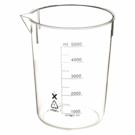 LAB SAFETY SUPPLY, Polymethylpentene (PMP), 169.07 oz Labware Capacity