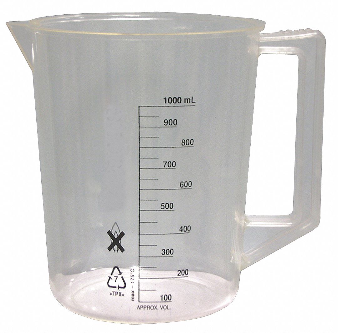 Lab Safety Supply Beaker With Handle Polymethylpentene Pmp 3381 Oz Labware Capacity 6472