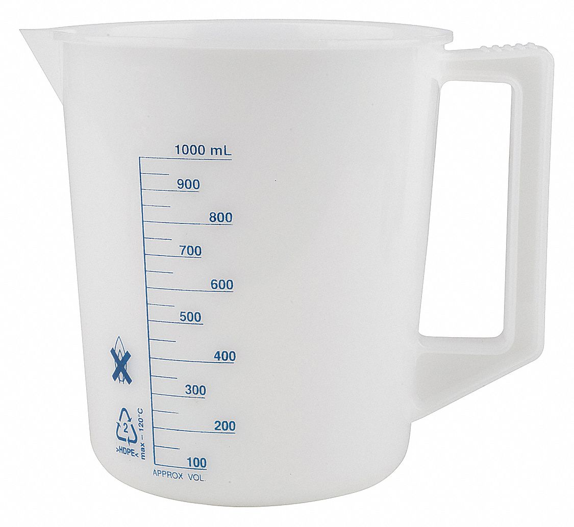 Lab Safety Supply Beaker With Handle 1 000 Ml 33 81 Oz Low Form 100 To 1000ml Graduation Range 6faf9 6faf9 Grainger