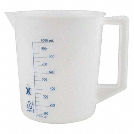 Lab Safety Supply Plastic Beaker With Handle Low Form 100 To 1000ml 1 Ea 6faf9 6faf9 Grainger