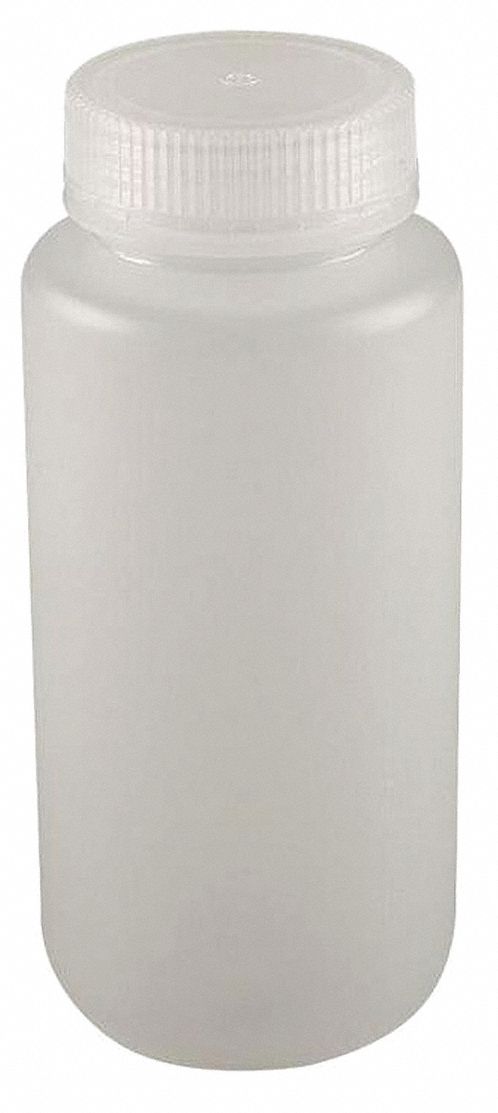 Lab Safety Supply Wide Mouth Round Bottle Sampling Plastic 1 000 Ml Clear 50 Pk 6fah8 6fah8 Grainger