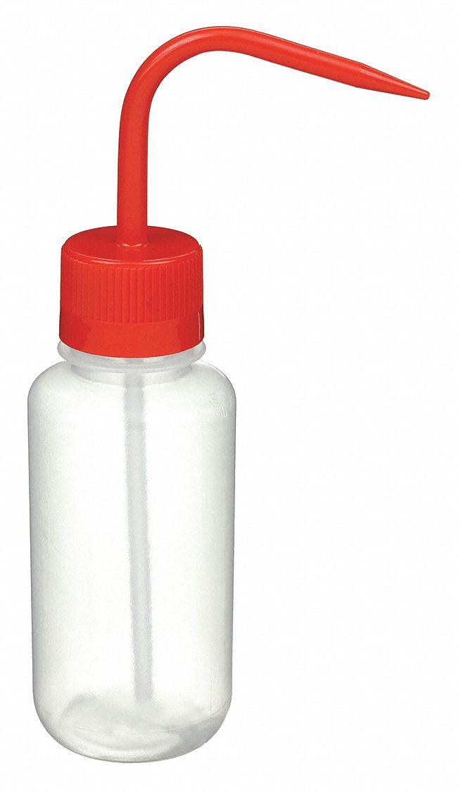 Wash Bottle: 8 fl oz Capacity - oz, 250 mL Capacity - mL, No Imprinting or Write On, No Imprinting