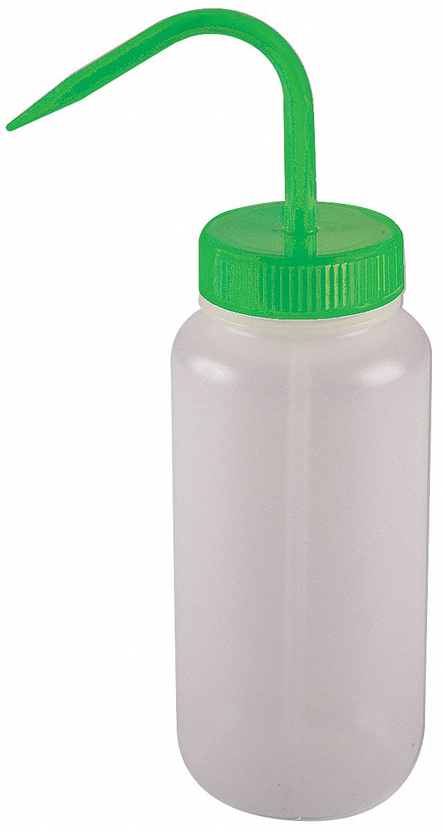 LAB SAFETY SUPPLY Standard Spout; Wash Bottle; Plastic; Nonvented Wide