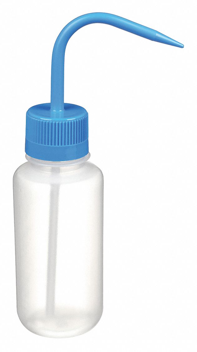 WASH BOTTLE,LDPE,BLUE,8 OZ.