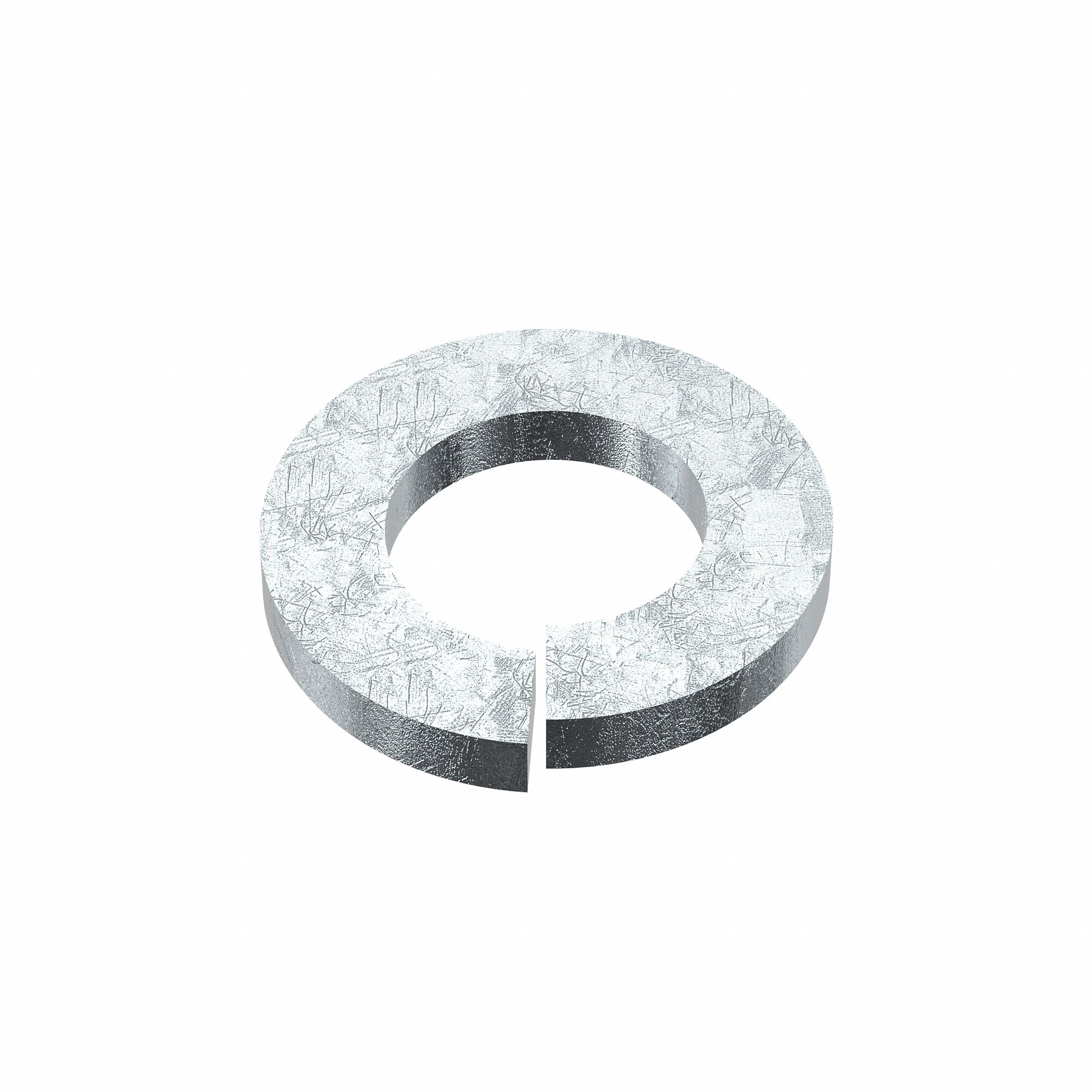 Split Lock Washer: Case Hardened, Zinc Plated, Steel, M10 Screw Sz, 10.7 mm Max. Inside Dia, 100 PK