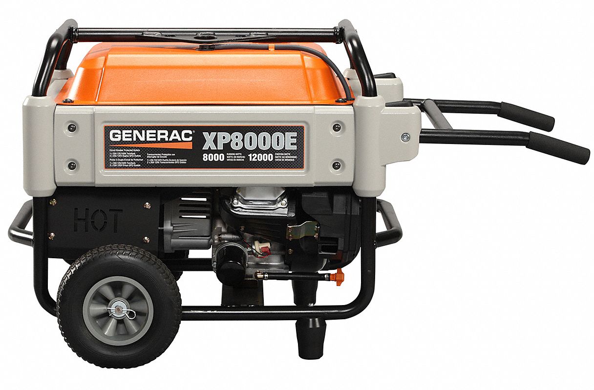 GENERAC Portable Generator, Conventional, Generator Fuel Type Gasoline