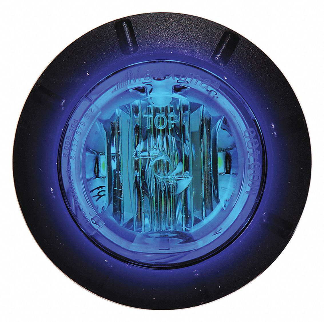 CARGO LIGHT, COURTESY LIGHT, LED, BLUE, ROUND, 12.8V DC, MALE BULLET CONNECTOR