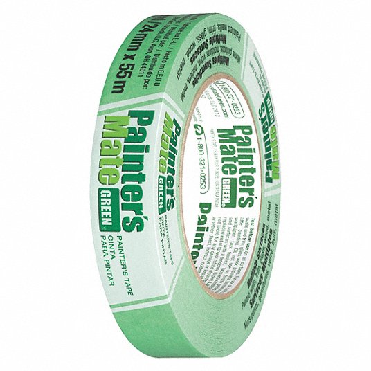 Painter's Tape: 15/16 in x 60 yd, 5.4 mil Thick, Rubber Adhesive, Indoor Only, 50° to 150°F