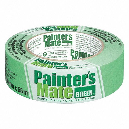 Painter's Tape: 1 7/16 in x 60 yd, 5.4 mil Thick, Rubber Adhesive, Indoor Only, 50° to 150°F