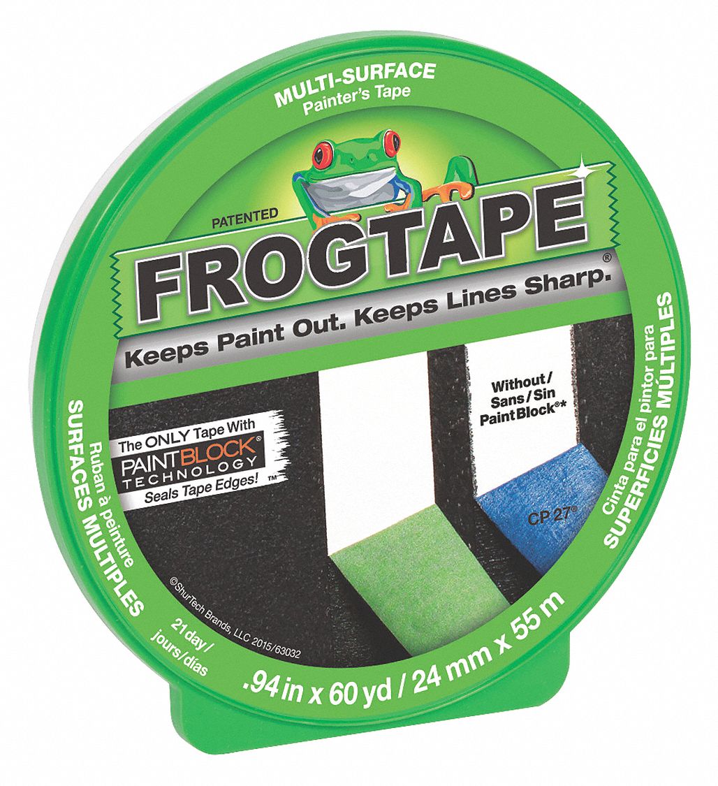 Painter's Tape,  Tape Brand FrogTape,  Series CF 120,  Imperial Tape Length 60 yd,  Continuous Roll