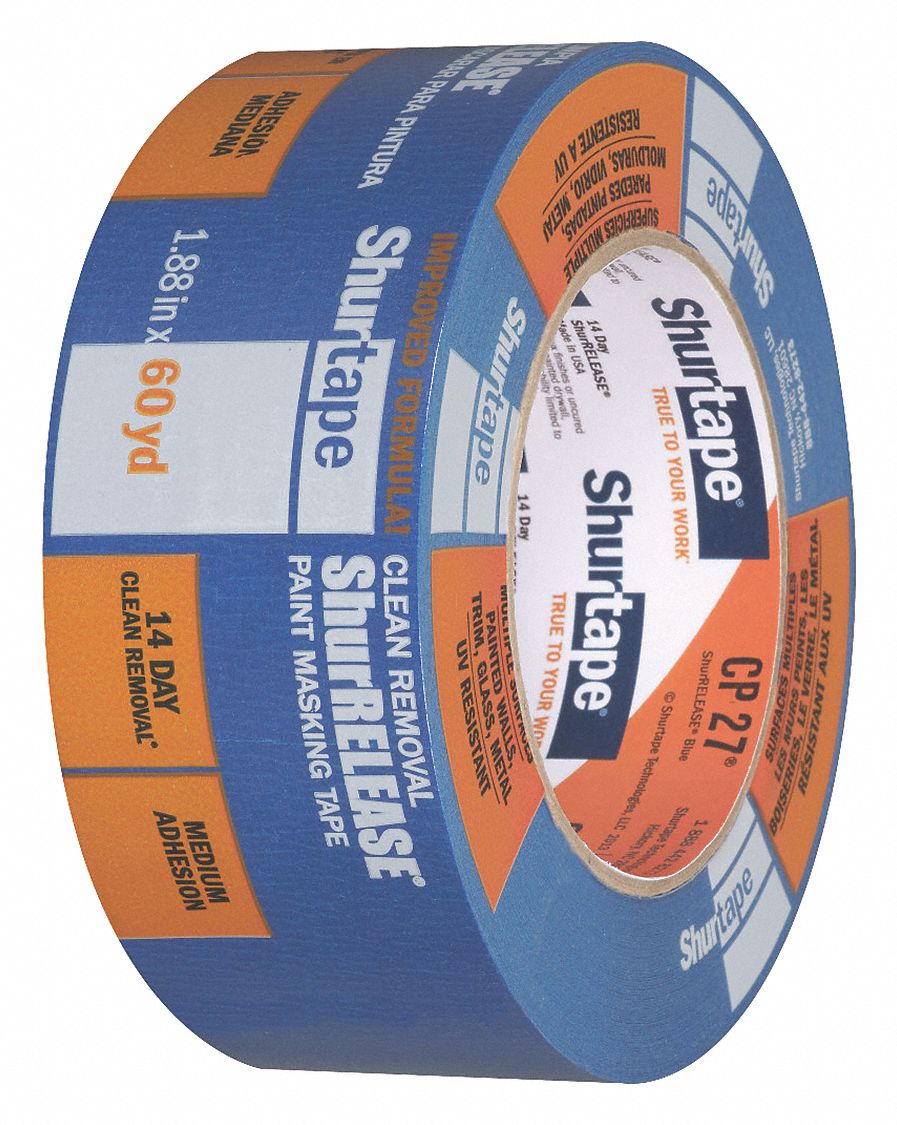 Shurtape CP 27 Masking Tape,Blue,1 in. x 60 yd.